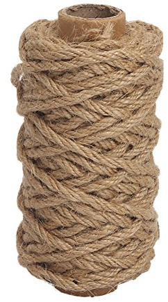 Tenn Well Strong Natural Jute Twine, 4mm Thick 66 Feet Long Jute String Rope Roll for Garden, Arts & Crafts, Home Decor, Packaging