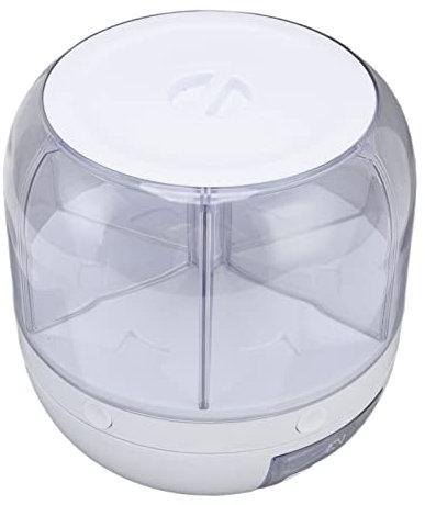Reis- und Getreide-Aufbewahrungsbehälter, 6 Gitter PP Trockenfutterspender 360 ° Drehbarer Transparenter Reisspender Feuchtigkeitsbeständige Versiegelte Aufbewahrung mit Deckel für Alle(20kg)