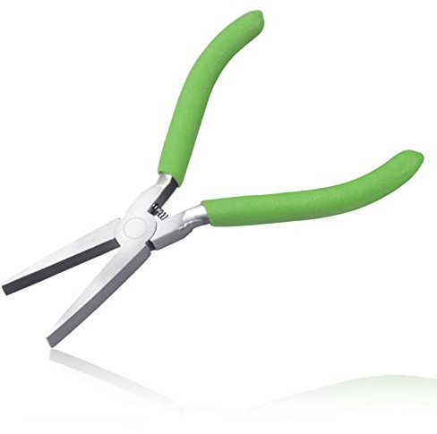 LEONTOOL Pince à bec plat pour la fabrication de bijoux - Mâchoire lisse de 12,7 cm - Pince à bec plat - Petite pince à bijoux pour plier les fils et façonner la déformation