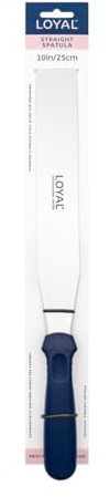 Loyal Straight Spatula, Stainless Steel Palette Knife for Spreading, Smoothing & Lifting, Cake Decorating Spatula with Non-Slip Handle - 25 cm