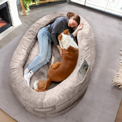 ODOXIA Cuccia Per Cani E Persone | Enorme Human Dog Bed Per Persone | Calda E Confortevole Bed | Cuccia Per Cani Per Person E Animali Domestici Di Taglia Umana Per Adulti | Rivestimento Rimovibile