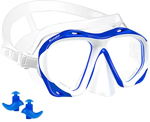 Taucherbrille Kinder,6-14 Jahre Schwimmbrille Kind,Anti Nebel Tauchmaske mit Nasenabdeckung,Verstellbares Silikonband Schnorchelmaske Weiche Material,Anti-Leck Tauchmaske für Jungen und Mädchen