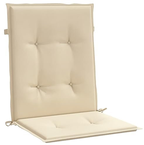 Tidyard 2 X Gartenstuhlauflagen Sitzauflagen, Stuhlauflagen für Niederlehner, Auflagen Niedriglehner, Gartenstuhl Auflage Kissen Sitzkissen Stuhlkissen, Niedriglehner-Auflagen, Beige 100x50x3 cm