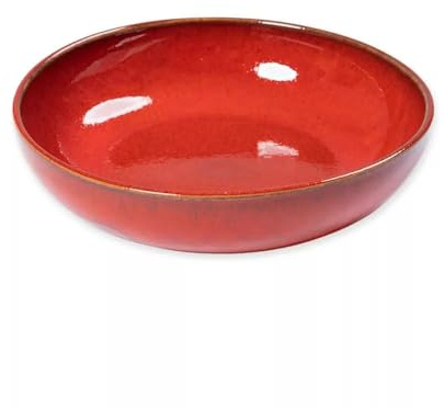 Verano Glaze Hand Dipped Ceramic Medium & Large Bowls - 30cm Red