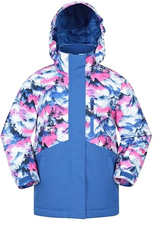 Mountain Warehouse Himalayan Kids Waterproof Ski Jacket - Breathable Childrens Coat withTaped Seams & Detachable Hood - Snowboarding Bright Pink Kids Size 5-6 Years
