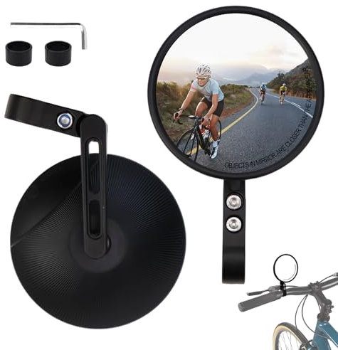TYBYBB Fahrrad Rückspiegel Motorrad Spiegel Fahrradspiegel für Lenkerendenspiegel E24 Geprüft Supermoto, E Scooter, Quad, ATV, Moped, Roller Spiegel Lenker Links Und Rechts Ebike Mirror Rund