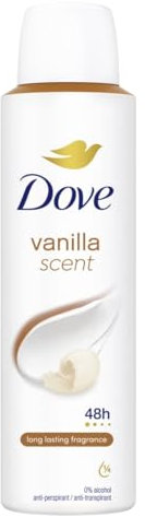 Dove Deodorante Spray, Dove Classic Care Vaniglia, Deodorante Antitraspirante Spray, Protezione Fino a 48 Ore, con 1/4 di Crema Idratante, Formula Delicata, Deodorante Uomo e Donna, 6 Pezzi da 150 ml
