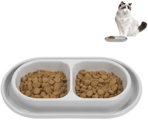 JOINPAYA Comedero Antihormigas para Gatos Y Perros Pequeños Juego De Cuencos Dobles para Comida Y Agua Diseño Compacto Y Moderno para Mantener La Comida Limpia Y Libre De Insectos