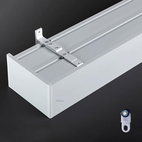 Binario Tenda Soffitto Scatola Per Tende Binario Doppio Per Tende In Alluminio, Binario Per Tende Da Parete O Da Soffitto Binario Per Tende Mantovana Per Gazebo RV Balcone(Side b,5.5ft/1.7m)