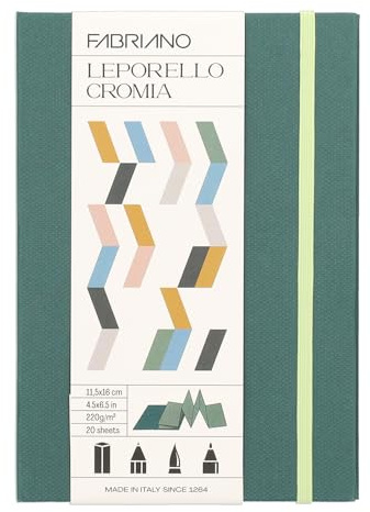 Fabriano 19100723 – Skissbok COLOURED JOURNAL, ritblock, skissbok, 120 ark, mångsidig användning för pastell, torrmålning och akvarelltekniker