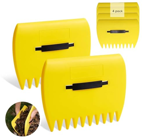 2 paia di raccoglitori per foglie, ergonomici per mani, paletta per foglie in plastica con funzione di calcolo, efficace per raccogliere foglie e rifiuti da giardino (giardino, prato, cortile)