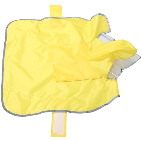 Toyvian Husdjur regnrock med huva hund regnrock Vattentät hund hundregnjacka med koppelhållare hundregnjacka med miniryggsäck Huva PVC Yellow