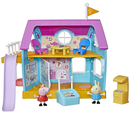Peppa Pig Peppa's Club Peppa's Clubhouse for Kids, Toddler Toy, Sound Effects, 2 Figures, 7 Accessories, from 3 Years, Multi Colours