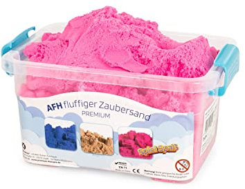 AFH Fluffiger Zaubersand Premium Magischer Sand mit kleiner Box (Pink)