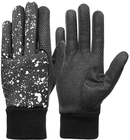 FINGER TEN Winter Golf Gloves Men Left and Right Hand Warm Waterproof Comfortable Soft 1 Pair, Men’s Golf Glove Relaxgrip Breathable Wear Resistance Fit Size Small M ML L X-Large (ML,Black)