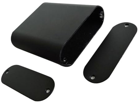 Scatola per progetti in alluminio, 25 x 70 x 110 mm, scatola di giunzione elettronica fai da te, colore nero