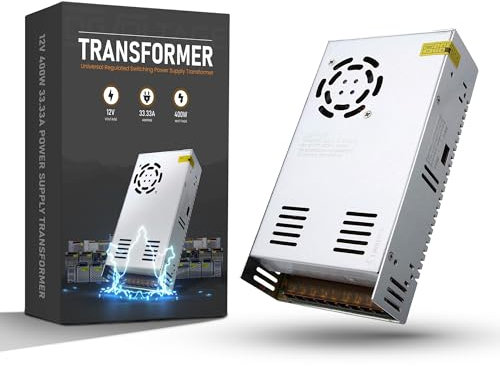12V 33A 400W DC Universal Regulated Switching Power Supply, Converter AC 240V to DC 12V LED Power Adapter Transformer Driver, LED Strip light,Radio, Computer Project