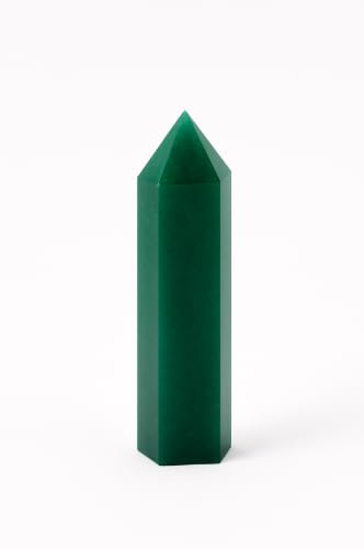 Grön aventurin stentorn, kristallstav, naturlig grön aventurin hexagon kristallpelare, stenkristallstavar, gröna aventurinpinnar, torn (grön venturin, 7–8 cm)