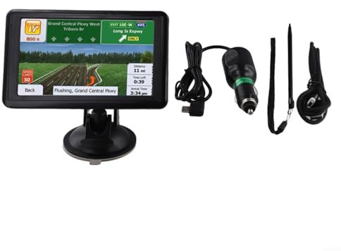ZYNCUE Navigatore satellitare per auto, navigatore GPS con schermo TFT touch da 5 pollici ad alta definizione, supporto trasmissione FM per auto, moto