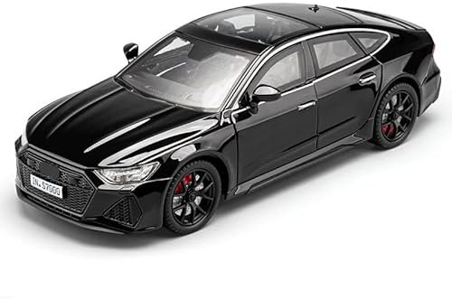 imtfzct 1/24 Supercar RS7 Black Warrior Modellauto, Sound- und Licht-Spielzeugauto mit Pullback-Funktion, Sammlermodell aus legiertem Stahl, Geschenk für Kinder