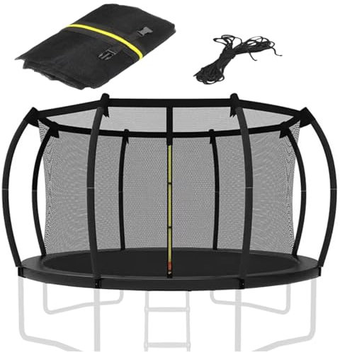 Trampolin Sicherheitsnetz 305/366cm, Trampolin Netz- Innenliegend Netz Mit Reißverschluss Und Schnallen, UV-beständiges Ersatznetz, Geeignet Für 6 Oder 8 Stangen Trampolin Zubehör (305cm (8 Stangen))
