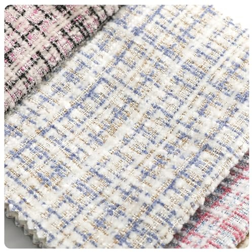 AMateschitz Tweed Tissu à coudre fait à la main Tissu en tweed à carreaux au mètre Tissu de matelassage à carreaux Tissu de bricolage Tissu décoratif Tissu à coudre Tissu de vêtement Carré Bundle pour
