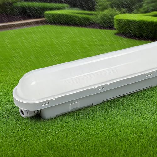 TONFFI LED Feuchtraumleuchte 120cm, 36W IP65 Feuchtraumlampe [4500LM, 6000K Kaltweiß] - Verknüpfbare Wannenleuchte für Bad, Keller, Garage, Werkstatt, Büro | Verbesserte Version