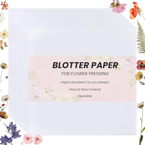 craspire 50 ark släckningspapper för blompressar 25 x 25 cm hög absorberande återanvändbar påfyllningspaket torkning absorberande stort blad för blompressar herbarien gör-det-själv pysselbehov