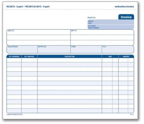Adams Invoice Unit Set, 2-Part, Carbonless, 8.5 x 7.44 Inch, 50-Pack, White and Canary and Pink (NC2872-50)