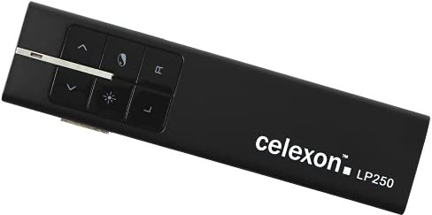 celexon Laser-Pointer Expert LP250 - bis 200m - nur 30,8g - Präsentations-Fernbedienung - Laserklasse 2 - ideal für Unternehmen und Schule