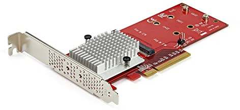 StarTech.com Dual M.2 PCIe SSD Adapter Karte - x8 / x16 Dual NVMe oder AHCI M.2 SSD zu PCI Express 3.0 - M.2 NGFF PCIe (M-Key) kompatibel - Unterstützt 2242, 2260, 2280 - JBOD - Mac & PC (PEX8M2E2)