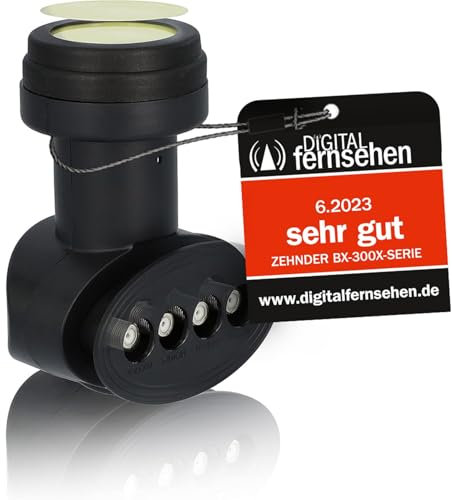 [ 2X Test SEHR GUT *] ZEHNDER Quattro LNB mit LTE Abschirmung & Sun Protect UV Schutz, nur für Multischalter Multiswitch geeignet, kein Direktanschluss möglich, 4K HD LMB, für Satelliten Antenne