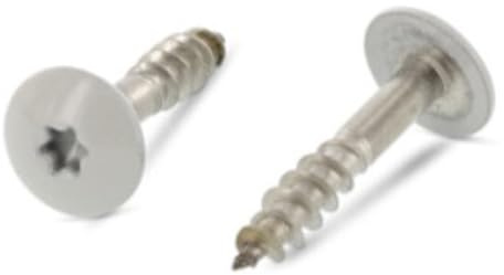 Trespo Tornillos para madera 4,8 x 38, 15 unidades, acero inoxidable A2/V2A, cabeza redonda plana con hexágono interior, inoxidable, con recubrimiento de polvo, RAL 7038, gris ágata