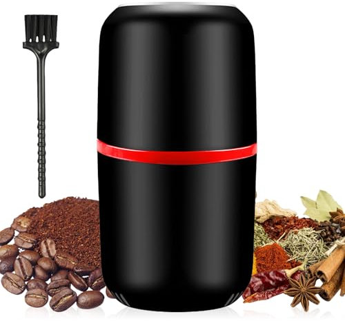 Macinacaffè elettrico, macinacaffè elettrico, macinacaffè elettrico e macinacaffè multifunzione, macinaspezie elettrico, macina spezie con capacità di 100 g per chicchi di caffè, erbe aromatiche