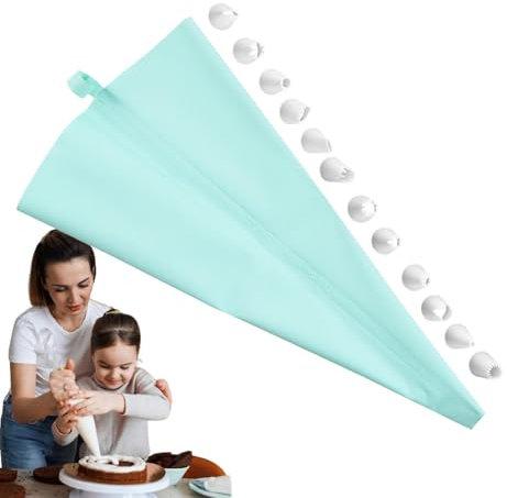 Sirseon Sac à poche riutilizzabili, kit per glassare la cottura - Sacchetti per tubazioni sicuri da 13 pezzi Puntali per tubazioni di glassa - Robusto set di decorazioni per torte al forno.