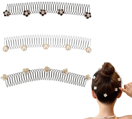 Extensible Cheveux, Bande de cheveux Peigne Magique, Peigne de Cheveux Extensible,3 Pièces fer Peigne Bande de cheveux, Peigne Extensible, Peigne à Cheveux Extensible