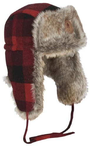 Pinewood 1420 Classic Karierte Wintermütze Rot/Schwarz (518) XL-XXL