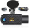 3 Channel Dash Cam Front and Rear Inside, 2.0'' 1296P Dash Camera for Cars, Dash cam 3 Way Triple Car Camera with Super Night Vision,Wide Angle,Loop Recording, G-Sensor, 24 Hours Recording