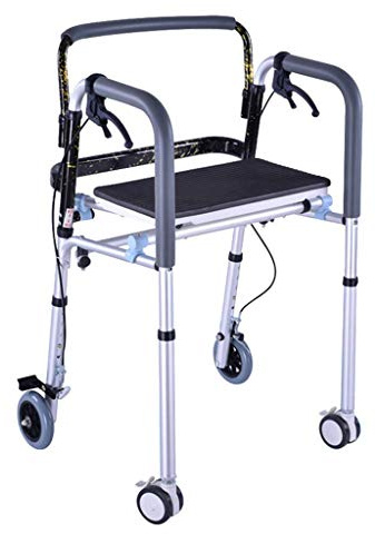 Rollator Walker Telaio da passeggio pieghevole leggero con ruote Sedile imbottito, Altezza regolabile Ausilio per la deambulazione per anziani Uso interno ed esterno Deambulatore per disabili Thought