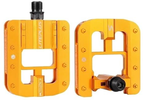 HESHUWEN Fahrradpedale Klappbare Fahrradpedale, rutschfeste Vollaluminiumlegierung, schnelle Klapppedale for BMX-Fahrrad, Klapppedale, Fahrradteile MTB Pedale(Gold Foldable Pedal)