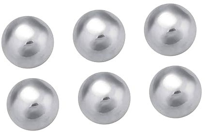 HOLIDYOYO 304 Stainless Steel Wine Cooling Stones 6pcs Round Metal Ice Cubes Quick-Freezing Whiskey Ice Stones Set for Whisky and Wine Chilling