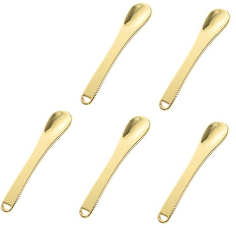 FOMIYES 5 piezas Cucharas Zinc Aleación para Crema Facial y Contorno Ojos Multiusos para Aplicar Loción Crema Hidratante Uso Personal y Salón Belleza