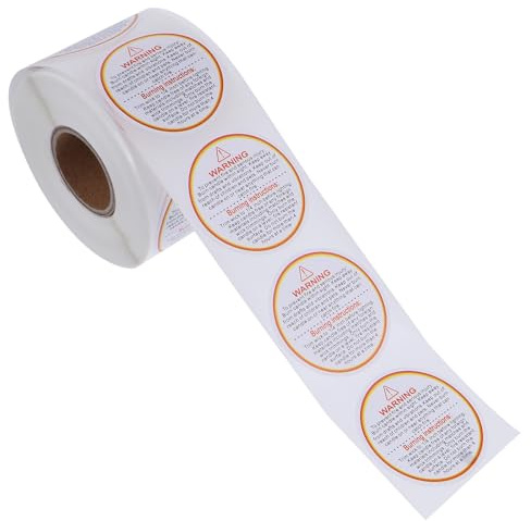 LIGHTAOTAO Calcomanías de Seguridad para Velas 500 Unidades, Pegatinas Adhesivas Transparentes para Tarros de Vela, Papel de Calidad, Reutilizables, Etiquetas de Advertencia para Uso en