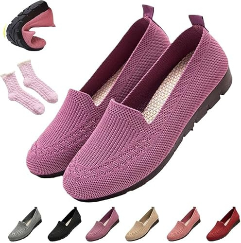 Zapatillas Verano Mujer Ligeras Ortopedicas Zapatos sin Cordones Antideslizantes Zapato Calzado Fascitis Plantar Caminar Transpirables para Sapatos Bambas Comodos Deportivas