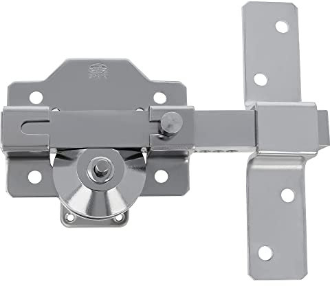 Amig - Cerrojo de Sobreponer para Puertas con Cilindro de Seguridad y Pestillo de Apertura - Acero - Color Plateado - Cilindro 70 mm - Incluye 5 Llaves de Punto - 105 x 170 mm