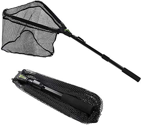 Croch Epuisette de Pêche Pliable Téléscopique Poignée Filet pour étang et Piscine