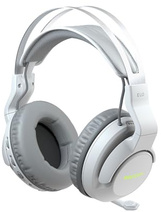 ROCCAT Elo 7.1 Air PC Wireless Gaming Headset, Surround Sound Headphones with Detachable Noise Cancelling Microphone, 50mm Drivers, 24 Hr Battery Life, RGB Lighting, White