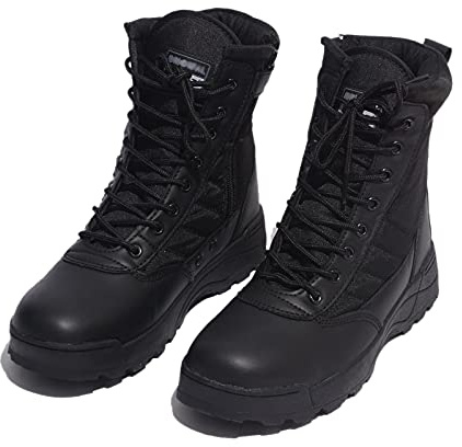 BALALALA Hommes Bottes Militaire avec Fermeture Latérale, Bottes Patrouille Combat Tactique Recrues Armée Désert Sécurité Militaire Chaussure