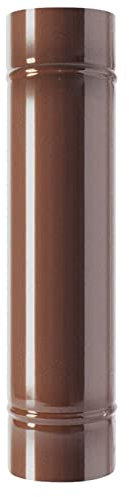 La zappa Tubo in lamiera di acciaio smaltato porcellanato da interno per stufa a legna (Ø120 mm/50 cm, Marrone)