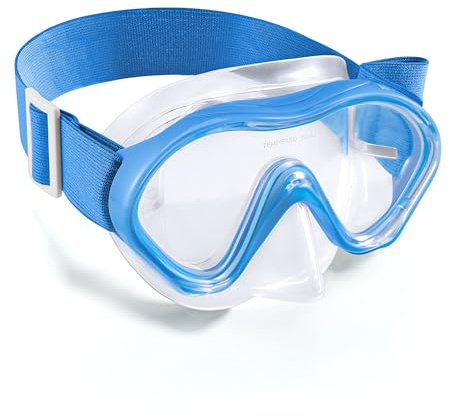 Aegend Kids Swim Goggles Snorkel Diving Mask with Nose Cover for Kids 3-15, Knitted Fabric Strap, Anti-Fog 180° Clear View No Leak